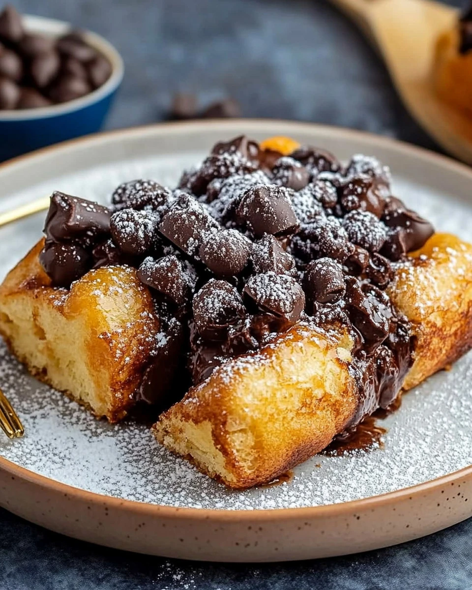 Baked Chocolate Croissant French Toast