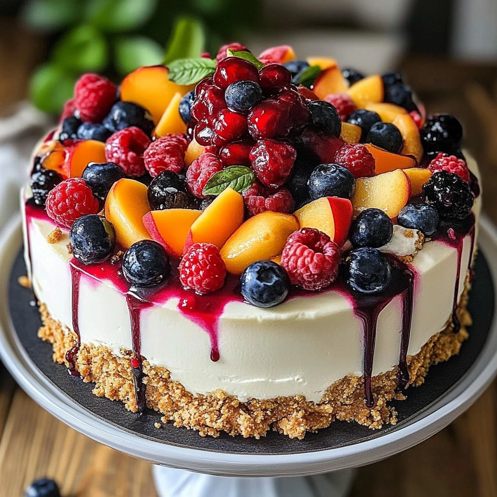 Berry Peach Cheesecake – A Fresh, Fruity & Creamy Dessert