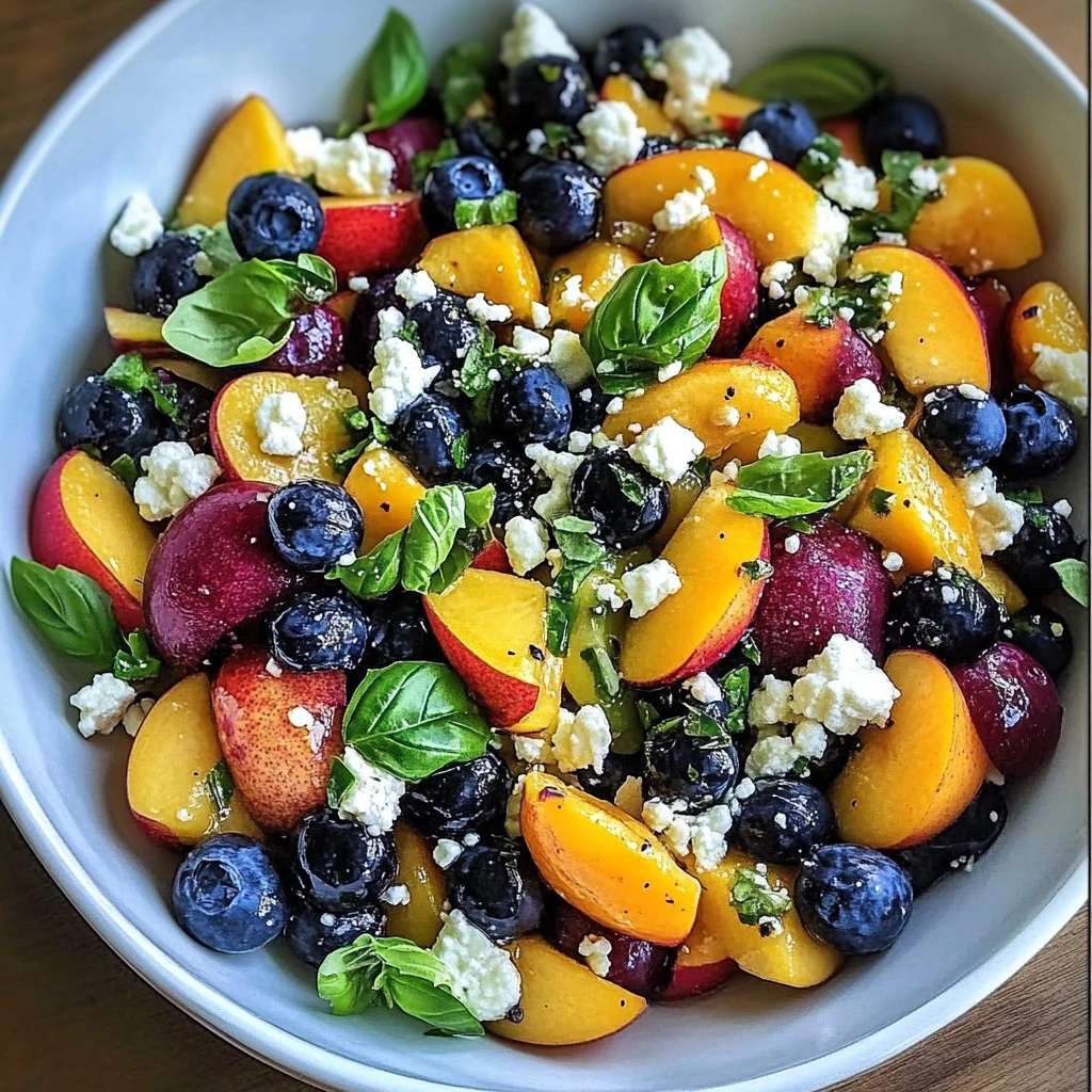 Blueberry Peach Feta Salad
