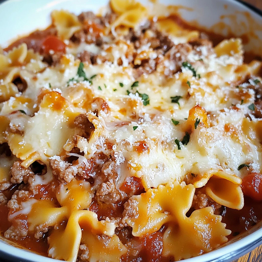 Bowtie Pasta with Ground Beef