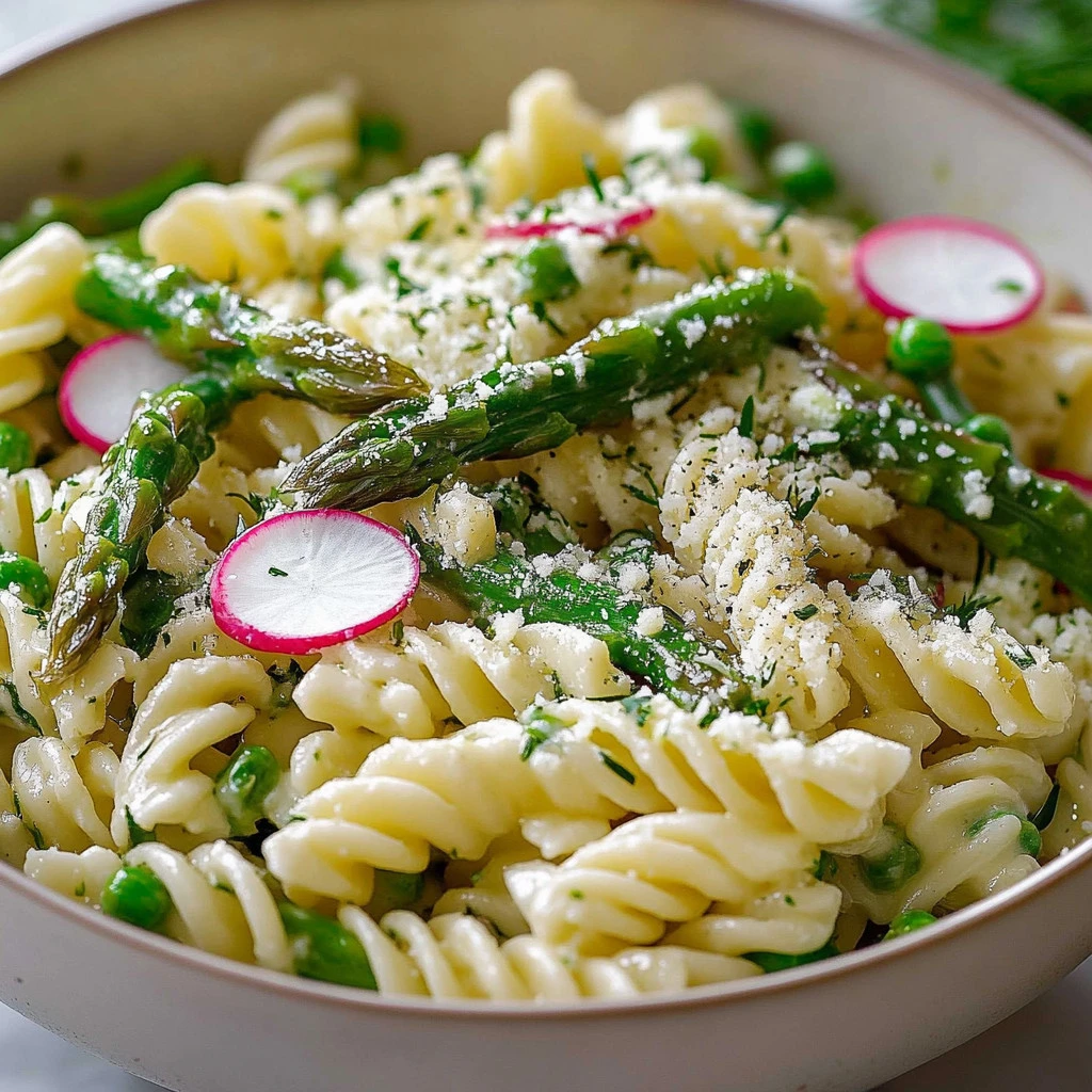 Creamy Lemon Ricotta Asparagus Pasta Salad