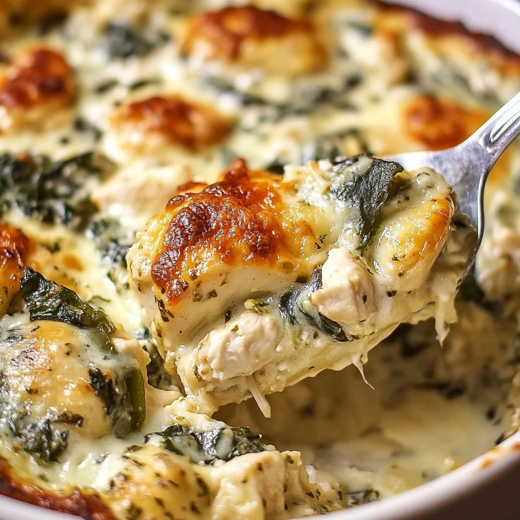 Creamy Spinach Artichoke Chicken Bake