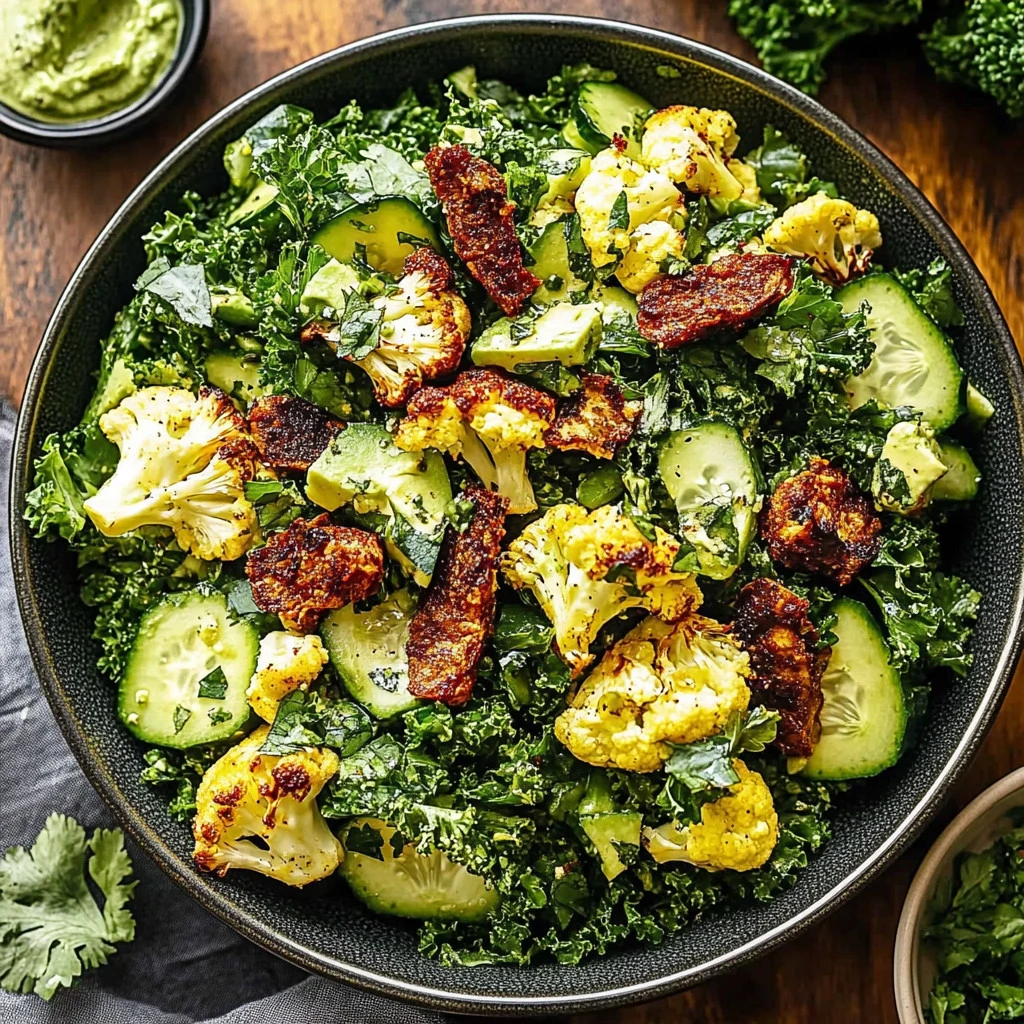 Roasted Cauliflower Green Goddess Salad