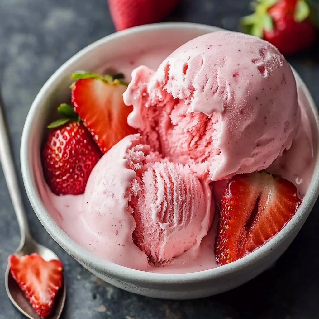 3-Ingredient Homemade Strawberry Ice Cream