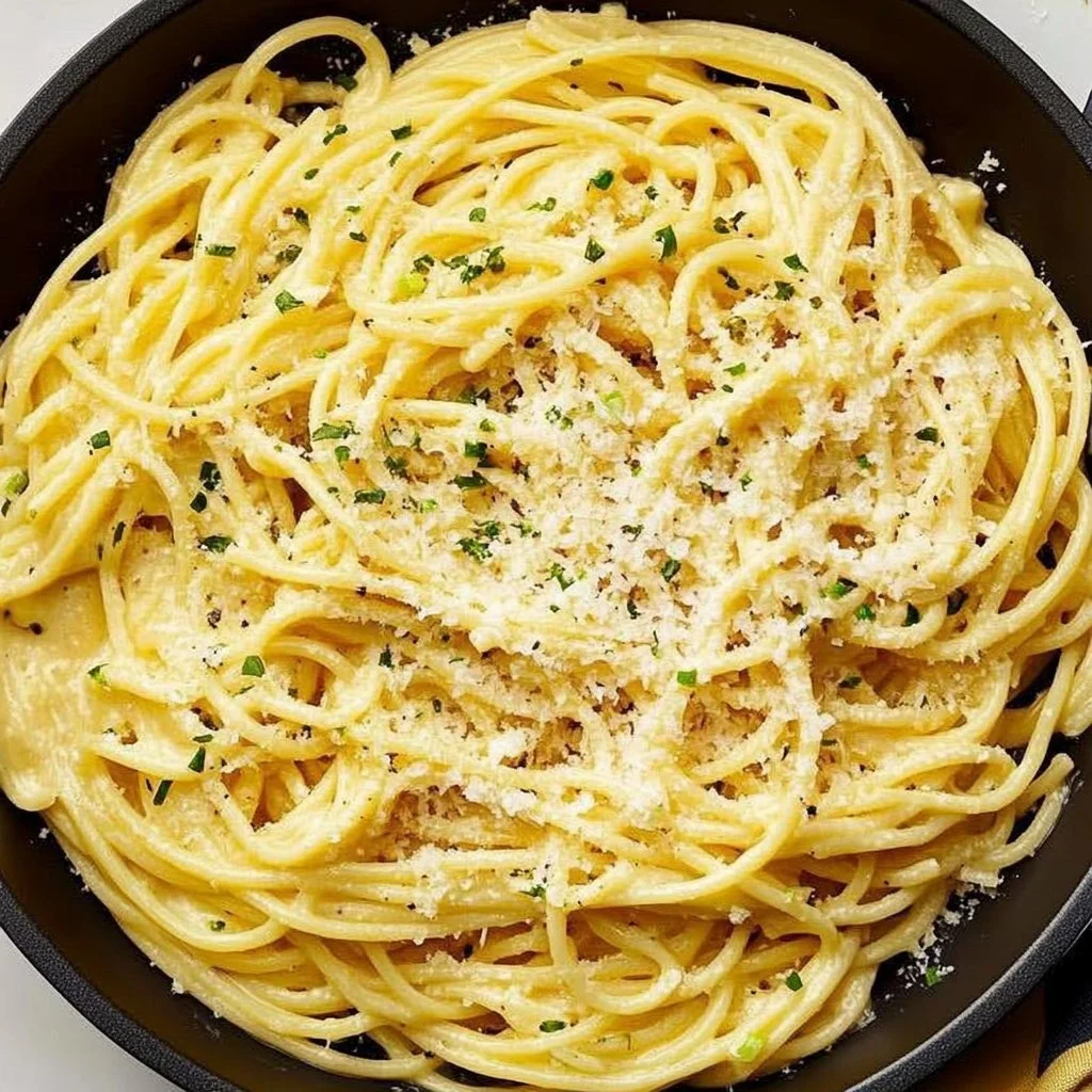 Creamy Three-Cheese Spaghetti