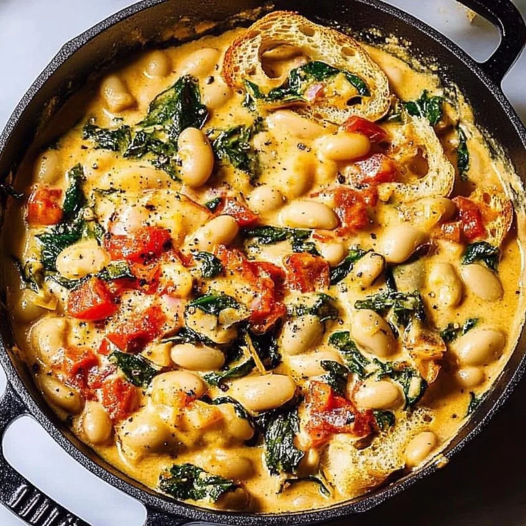 Creamy Tuscan White Bean Skillet