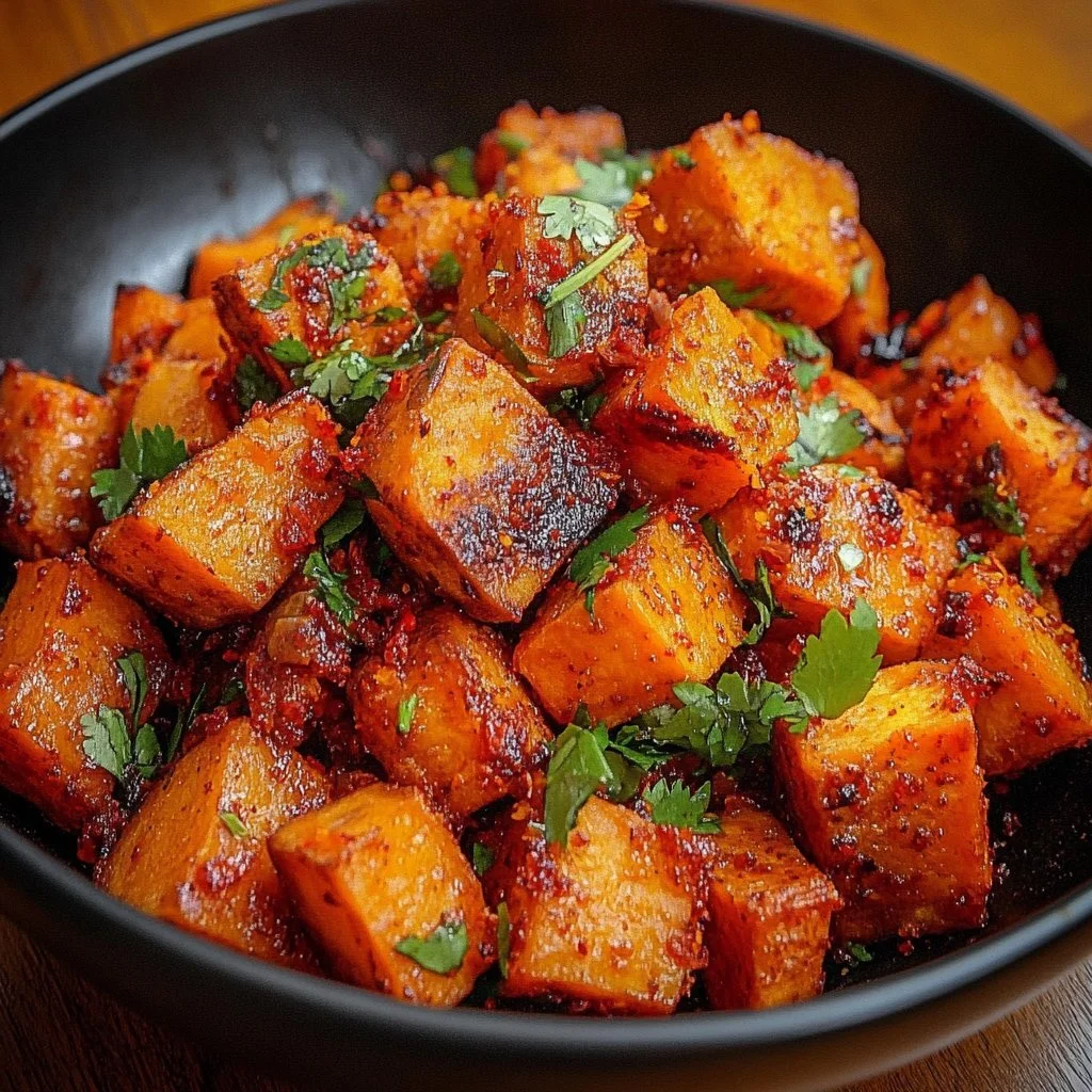 Chili Garlic Sweet Potatoes