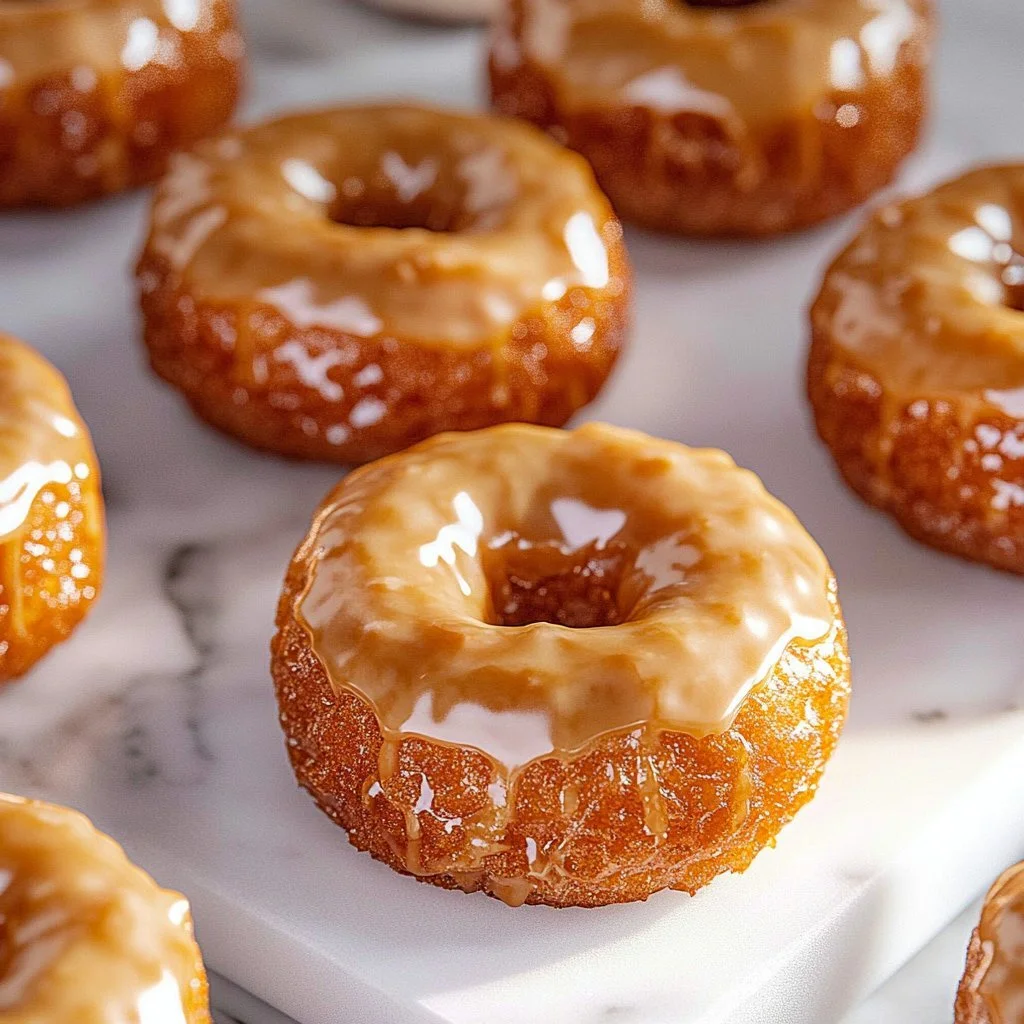 Festive Pumpkin Rice Krispie Donuts with Maple Cinnamon Glaze