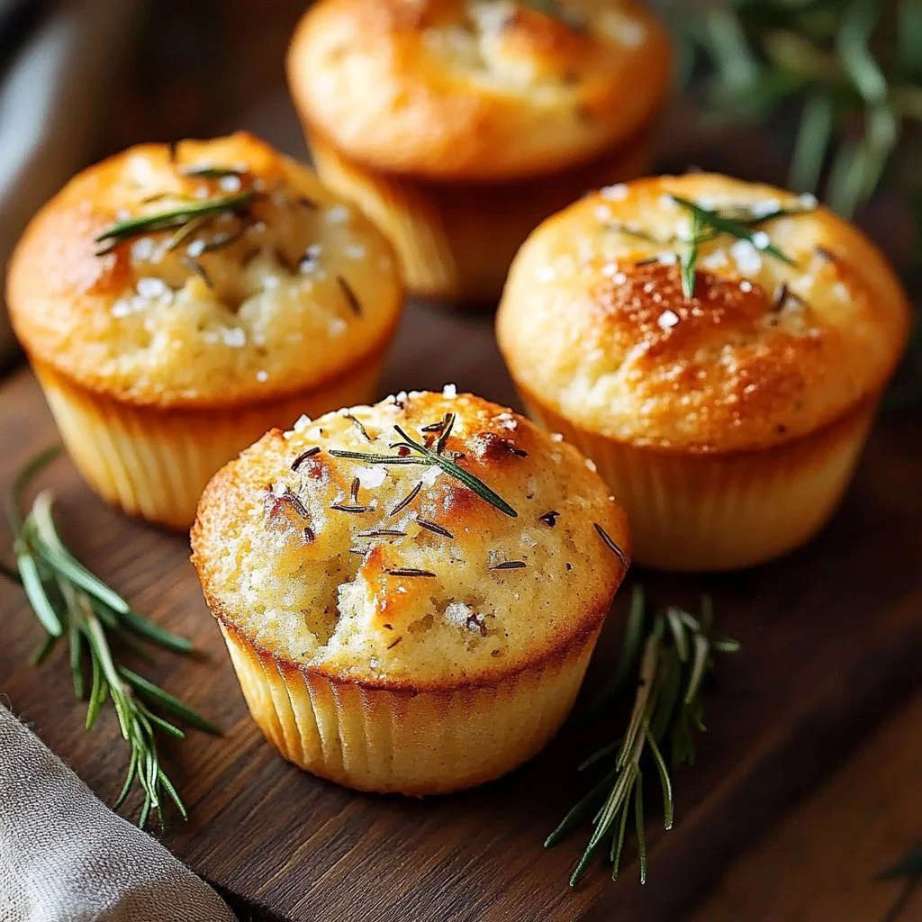 Golden Crust Garlic Rosemary Focaccia Muffins
