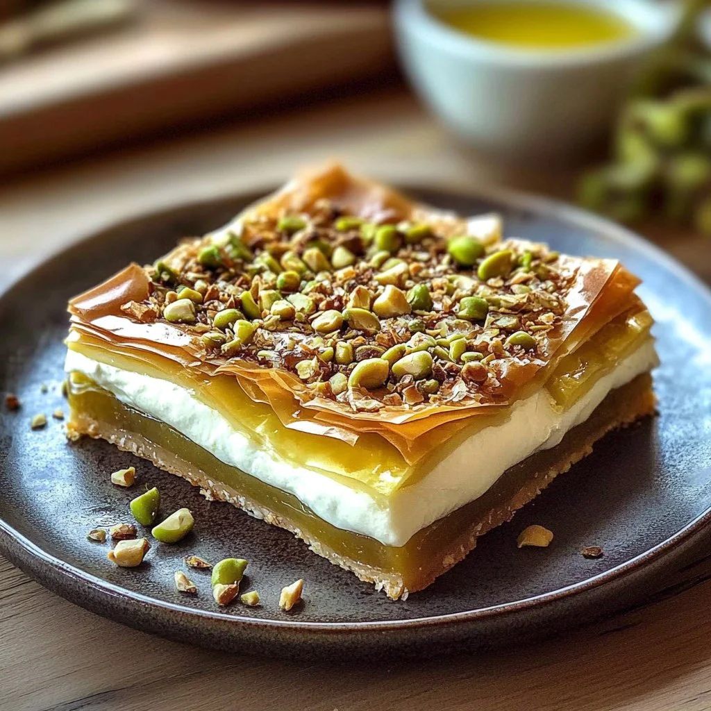 Honey Pistachio Baklava Cheesecake