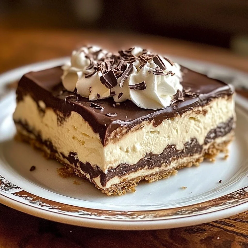 No Bake Chocolate Eclair Cake