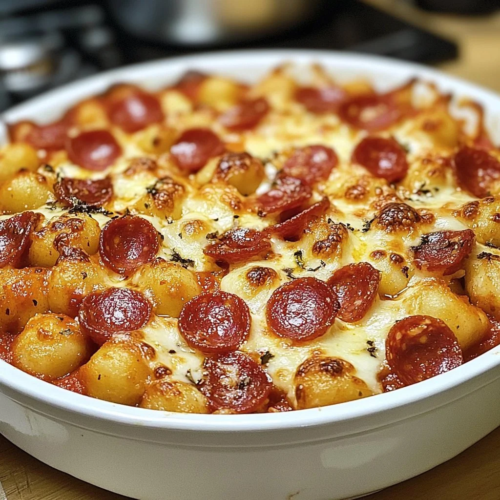 Pepperoni Pizza Tater Tot Casserole