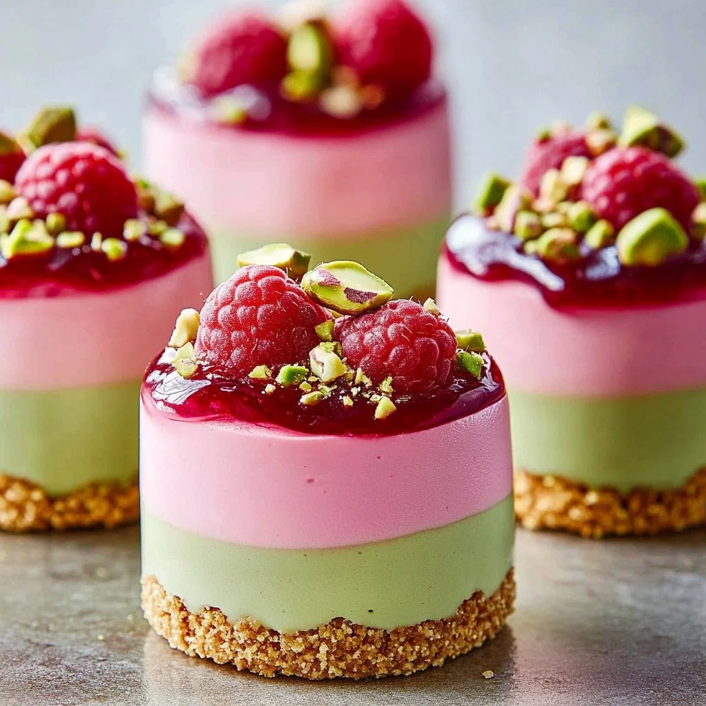 Raspberry Pistachio Mousse Cakes