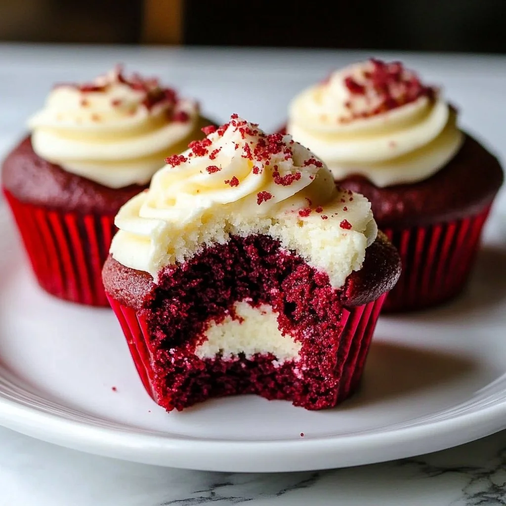 Red Velvet Muffins with Cream Cheese Filling