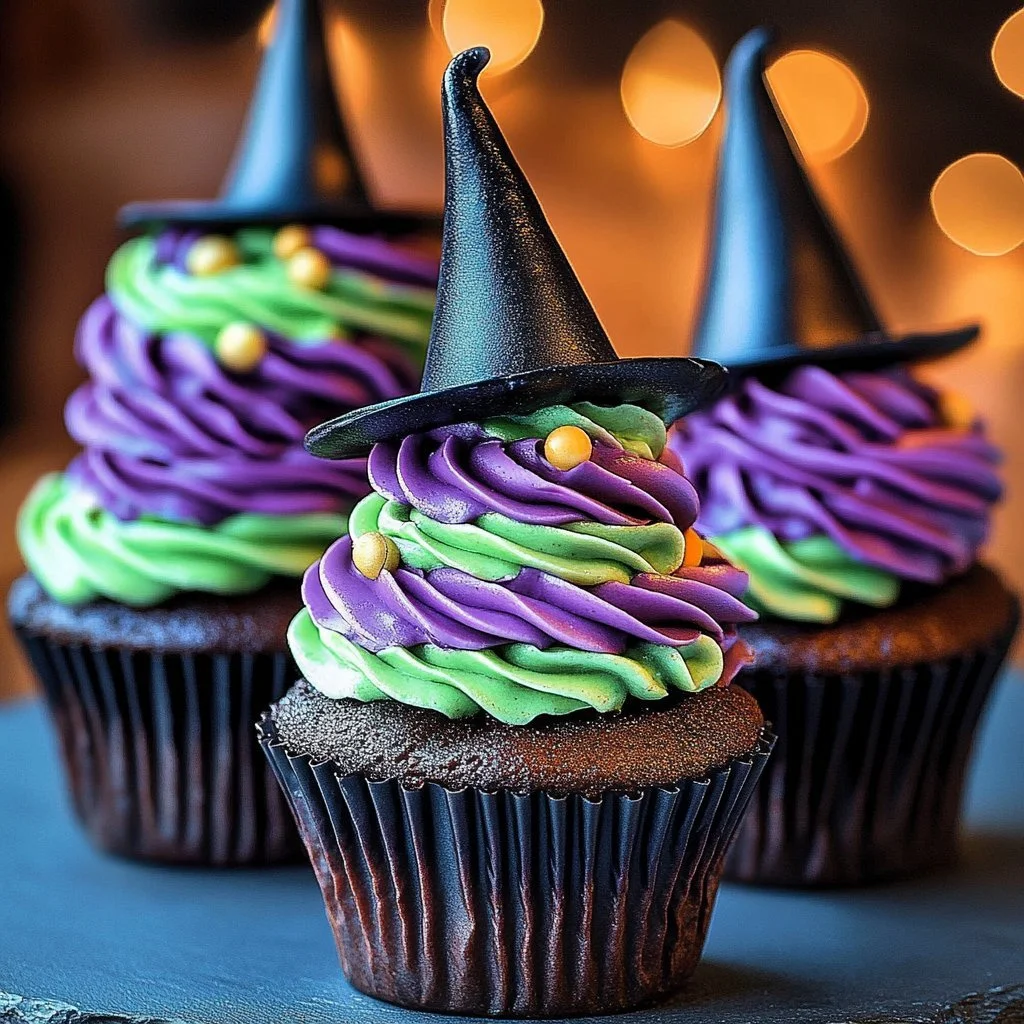 Whimsical Witch Hat Cupcakes