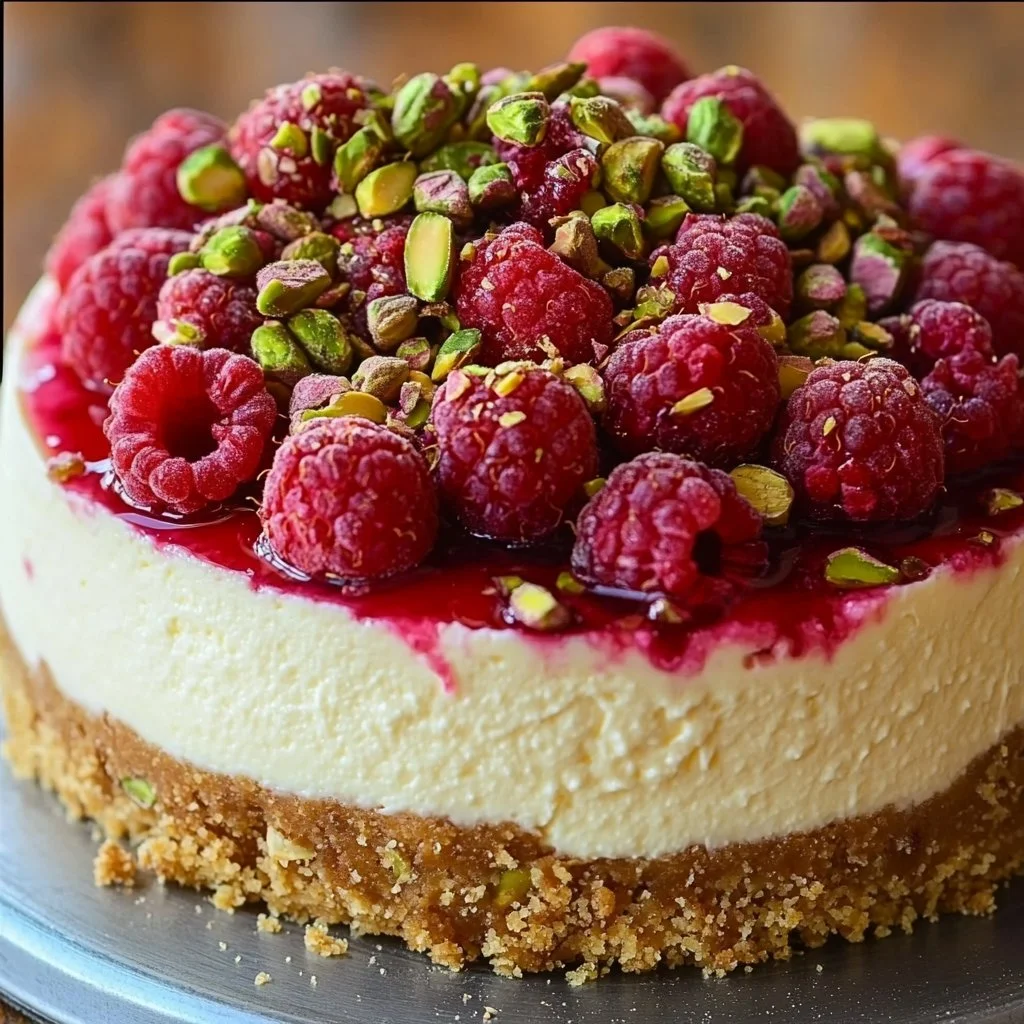 Raspberry Pistachio Cheesecake Delight