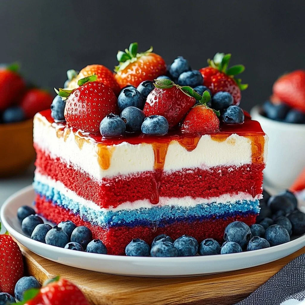 4th of July Patriotic Poke Cake