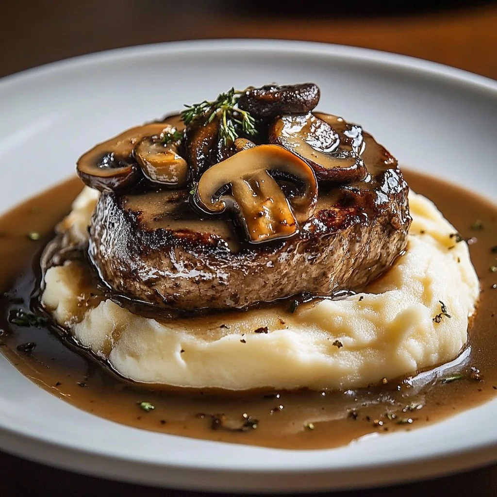 Bobby Flay’s Salisbury Steak with Mushroom Gravy