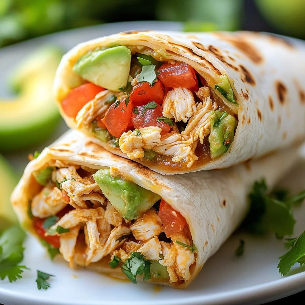 Cheesy Chicken Avocado Wrap