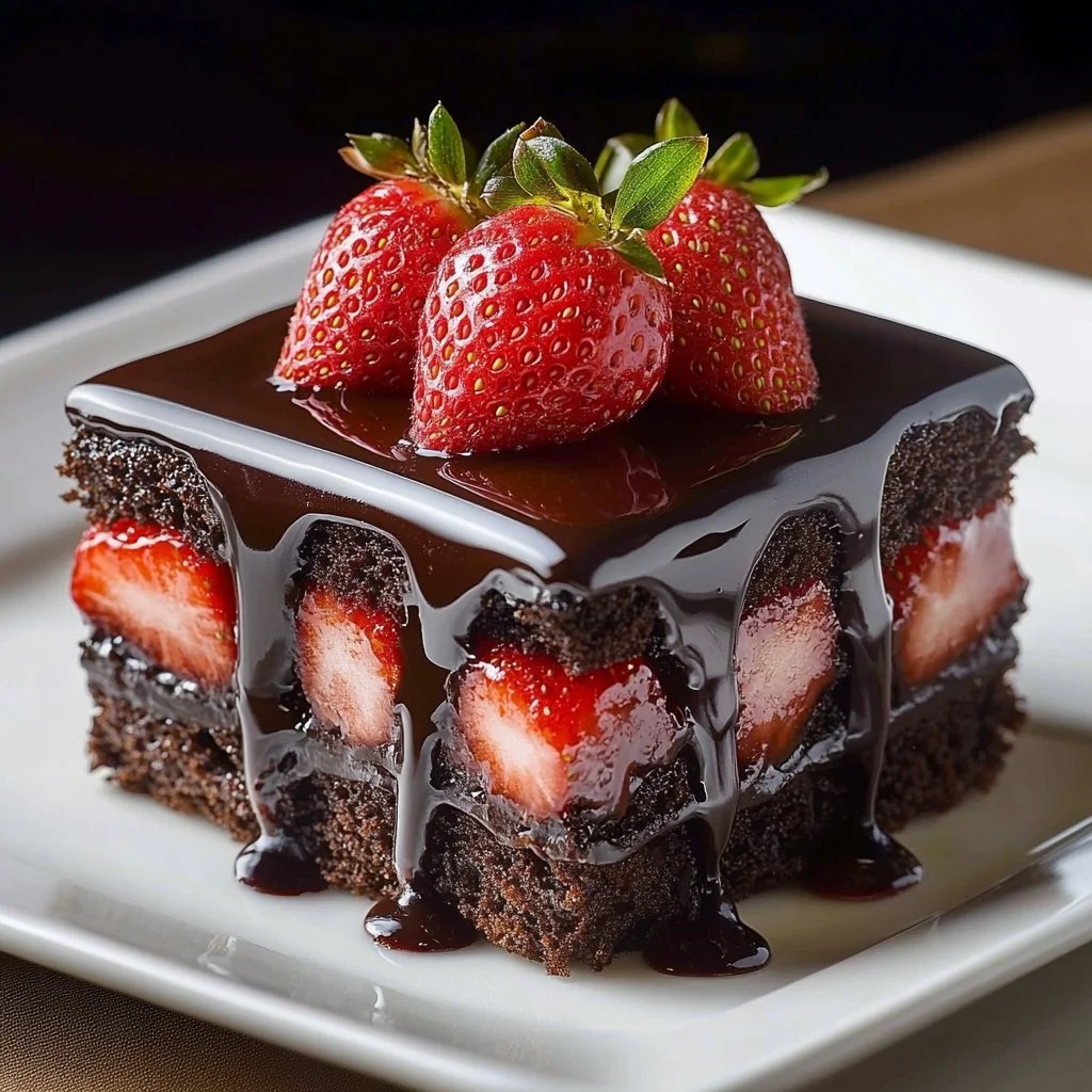Chocolate Strawberry Brownies