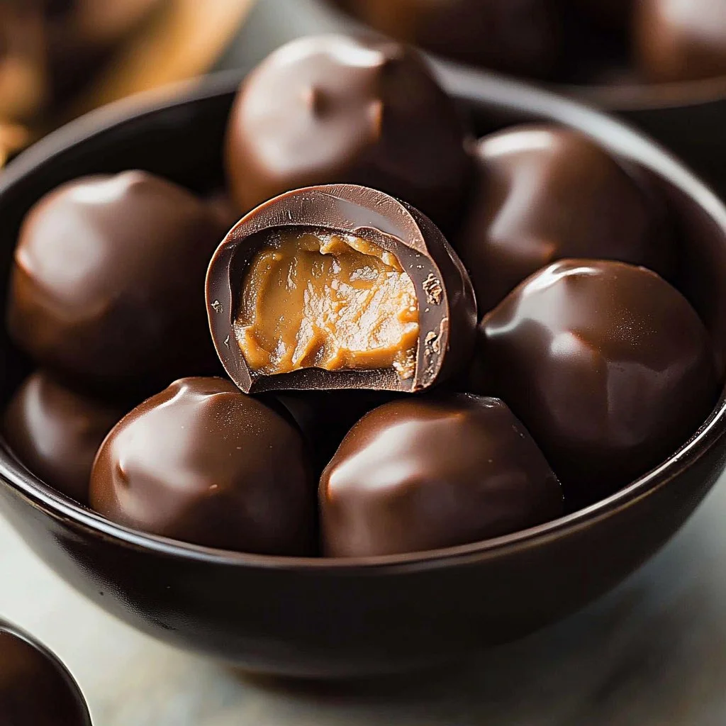 Dark Chocolate Almond Joy Truffles Filled with Toasted Almonds and Coconut