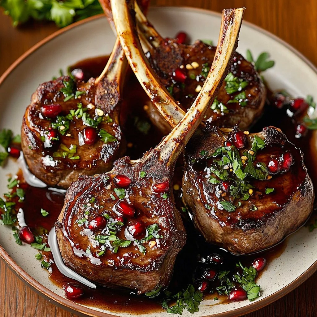 Fancy Pomegranate Lamb Chops