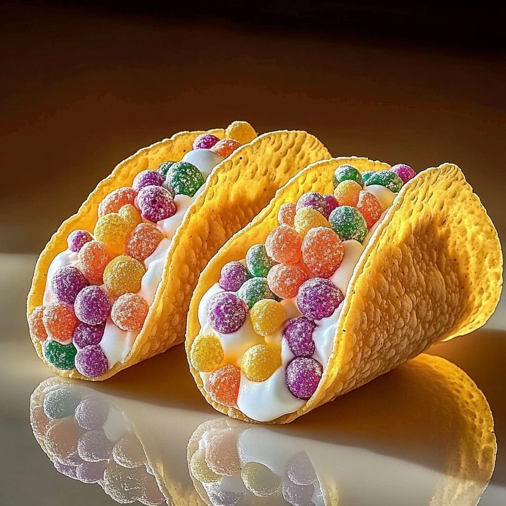 Fruity Pebbles Cheesecake Tacos