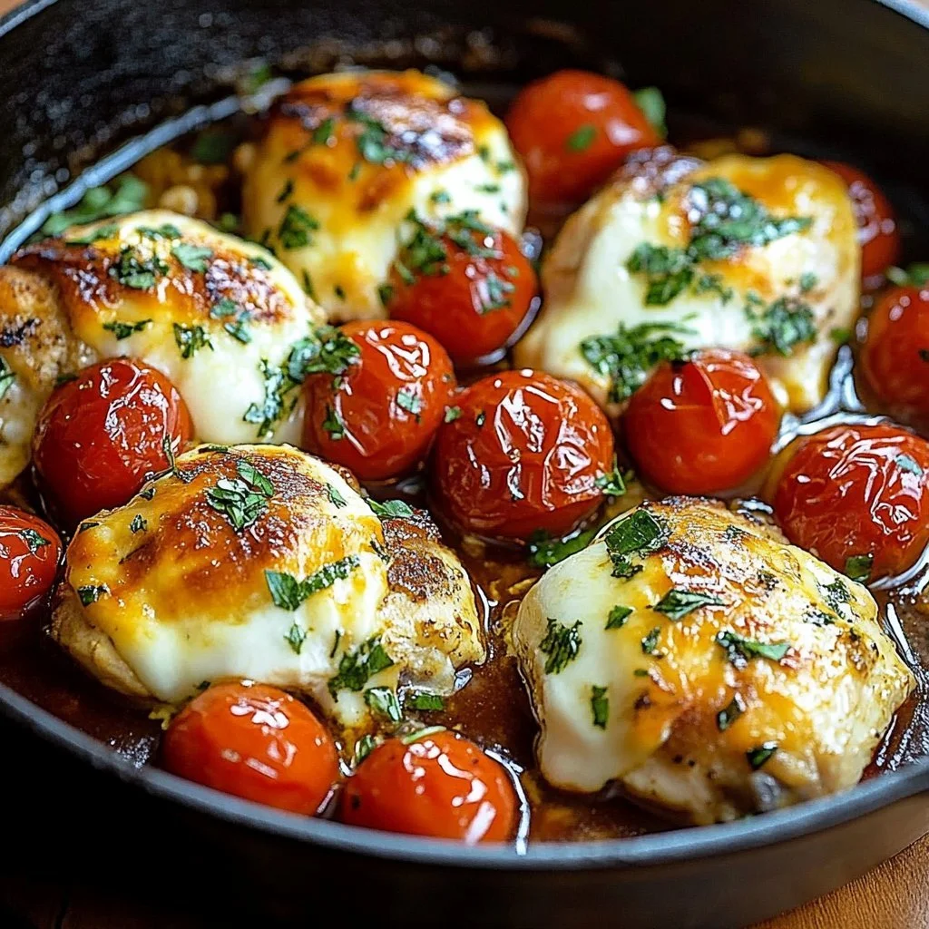 Garlic Tomato Chicken with Mozzarella