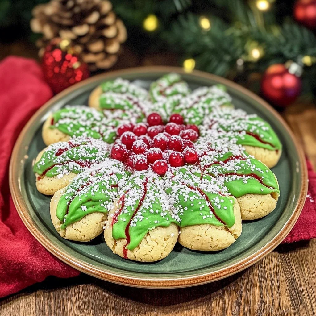 Holiday Wreath Crinkle Cookies