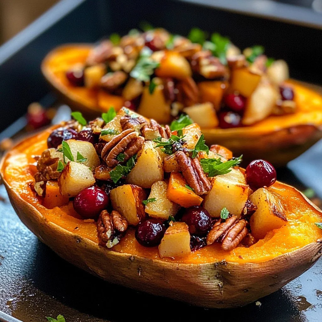 Irresistible Cranberry Apple Twice-Baked Sweet Potatoes