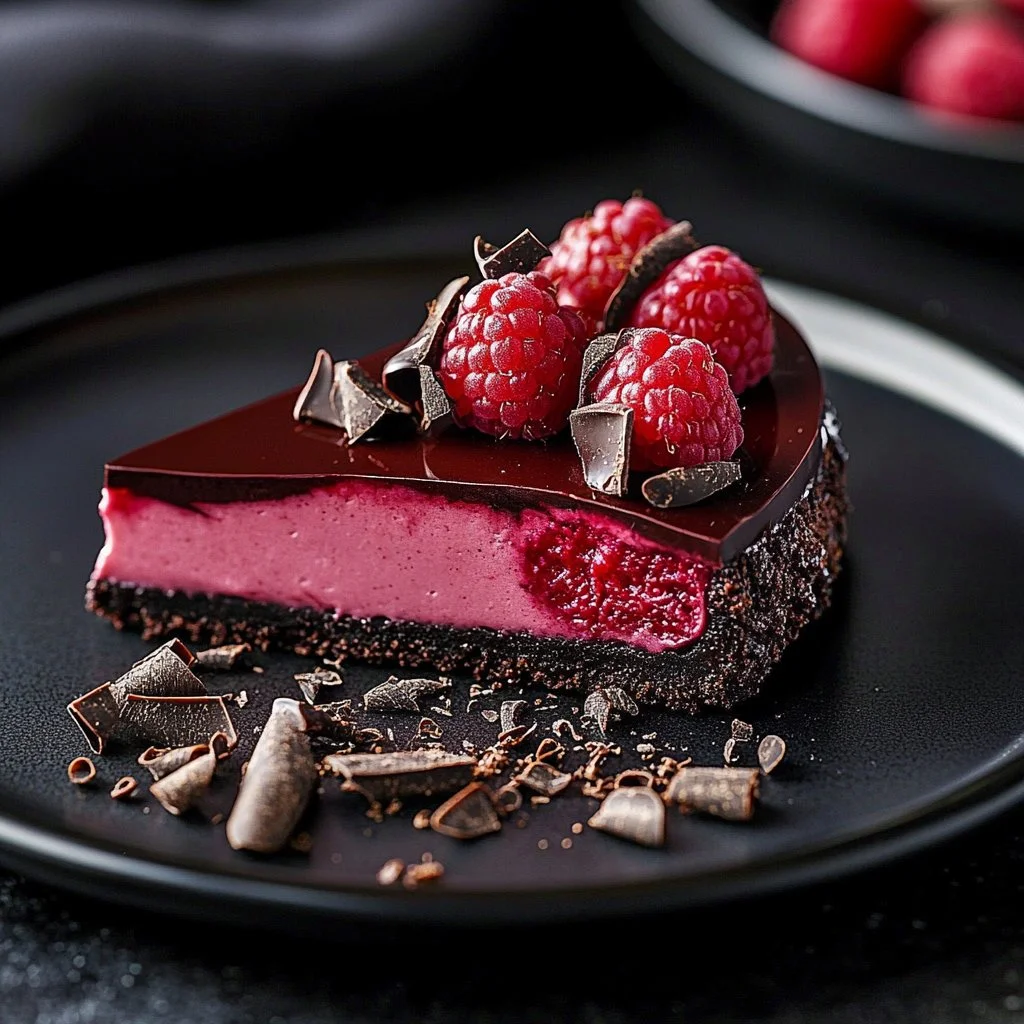 Irresistible Dark Chocolate Raspberry Cheesecake