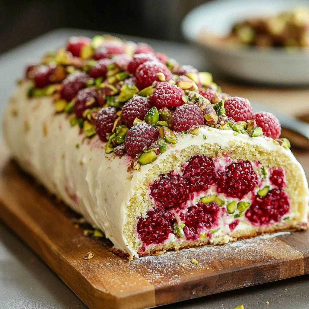 Raspberry Pistachio Roulade