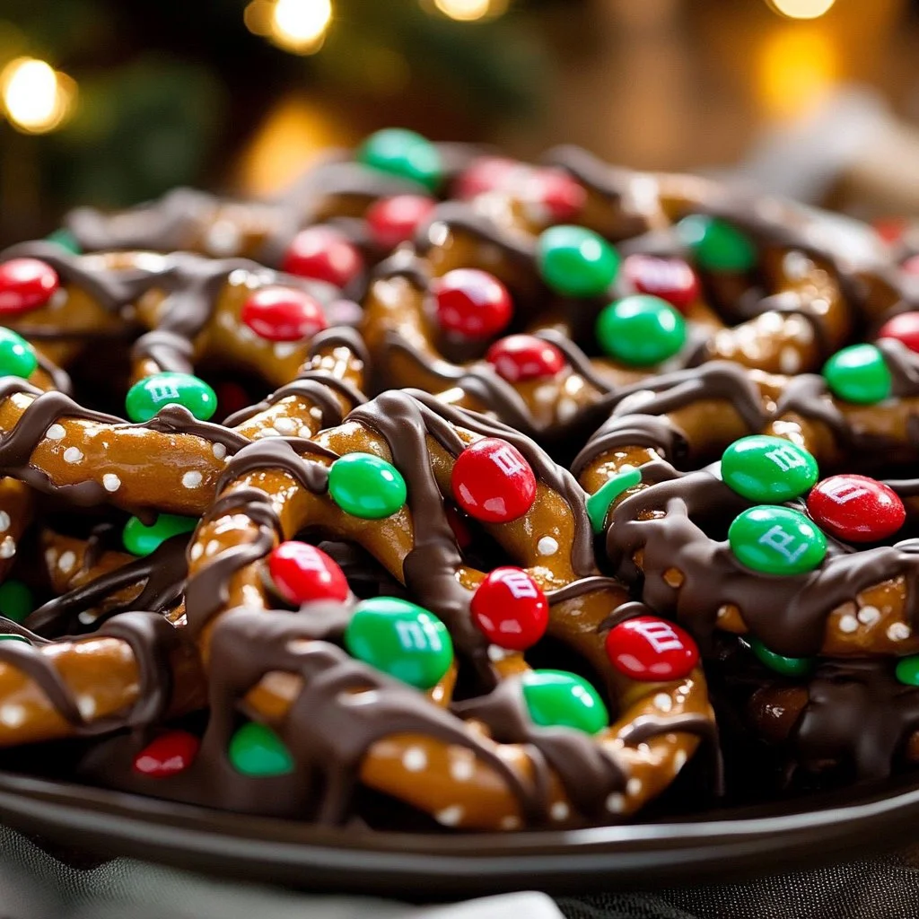 Rolo Pretzels with M&M Candies