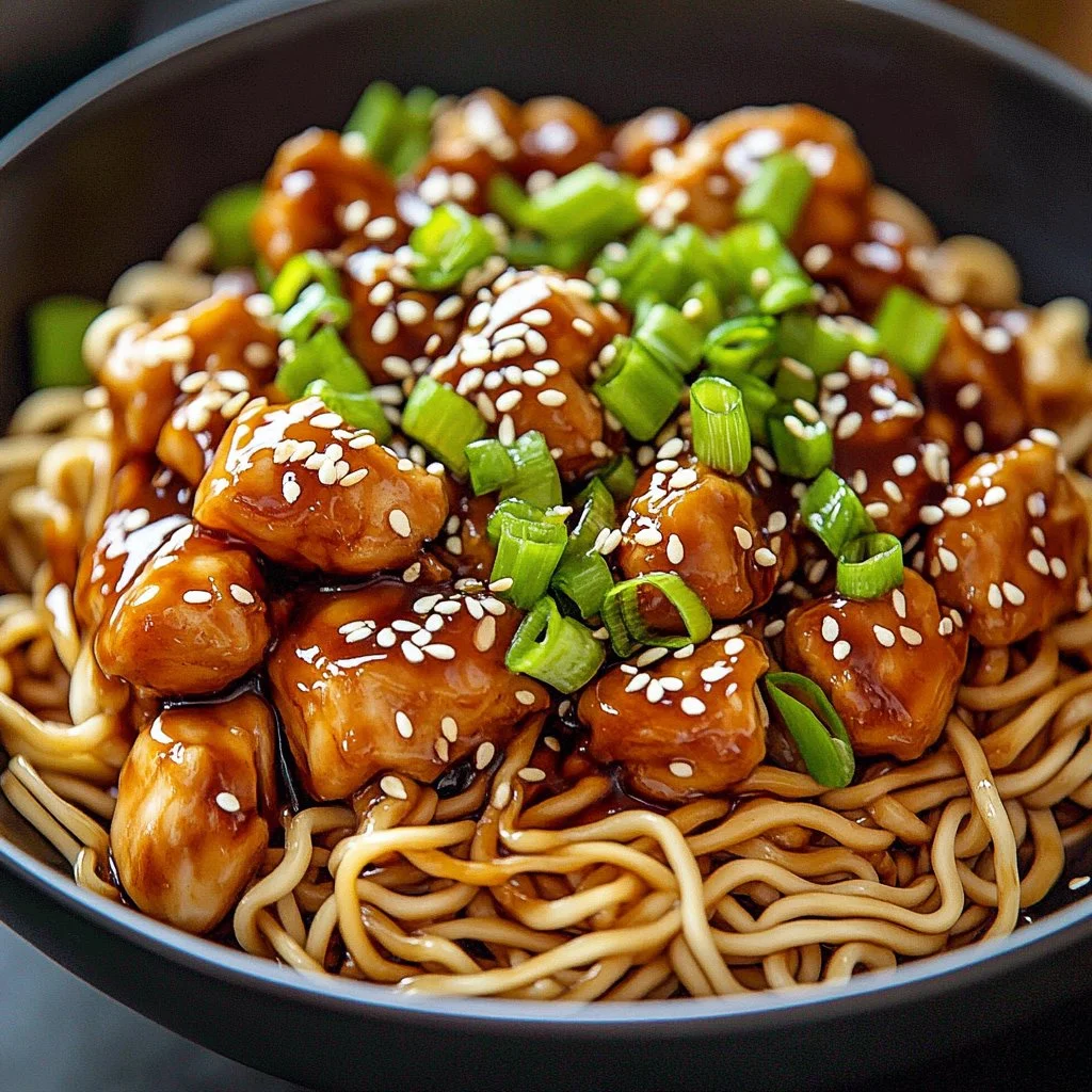 Sticky Garlic Chicken Noodles